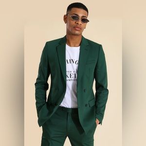 NWT boohooMAN Skinny Double Breasted Suit Jacket